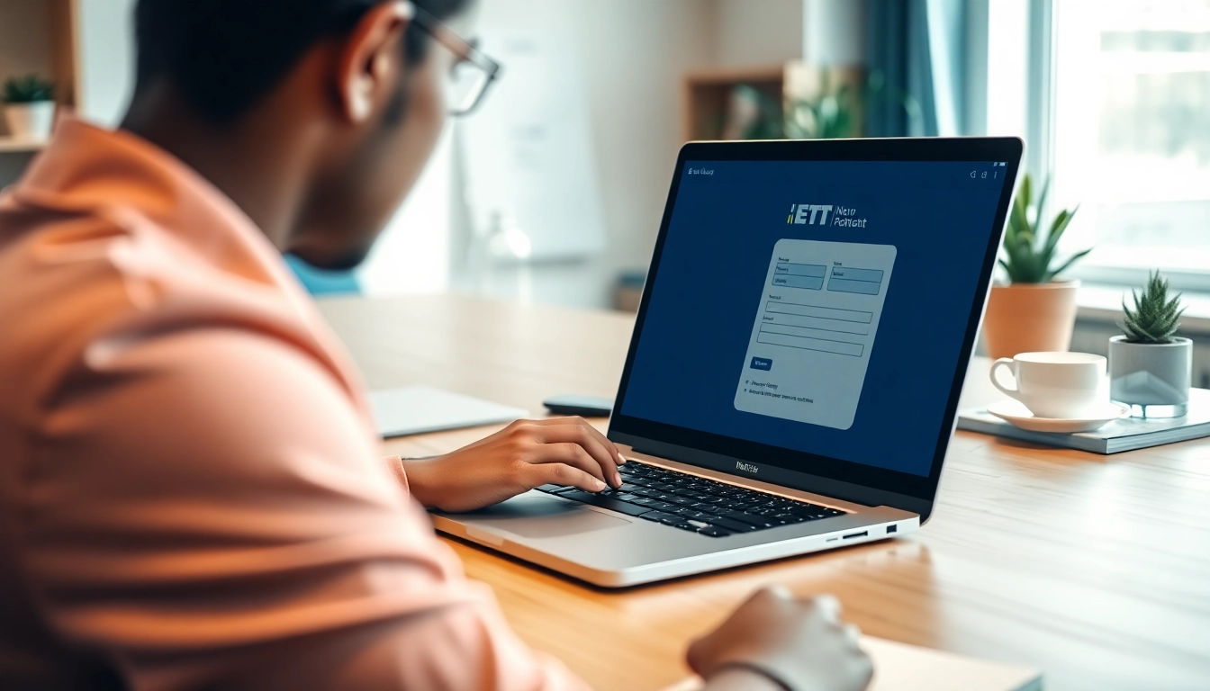 Fill out the eta application uk smoothly on a laptop in a modern workspace.