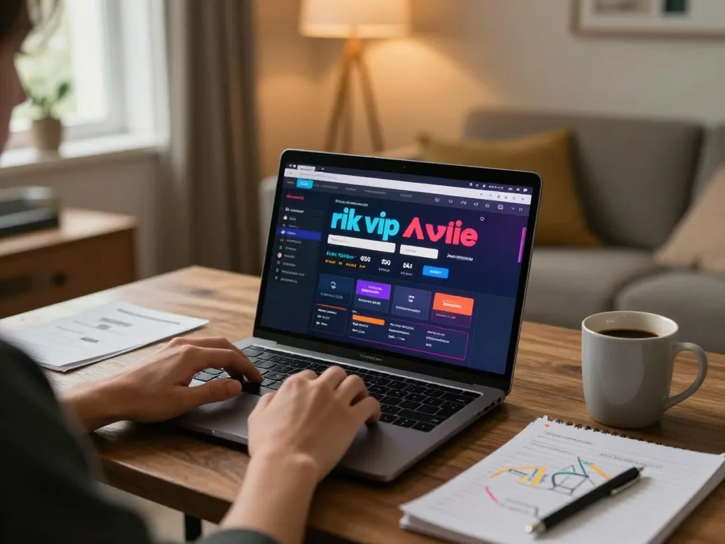 Engaging in online gaming at rik vip while analyzing strategy notes in a cozy home setting