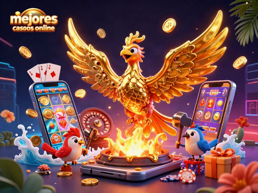 Disfruta de los mejores casinos online mientras juegas con el fénix dorado y tragamonedas vibrantes.