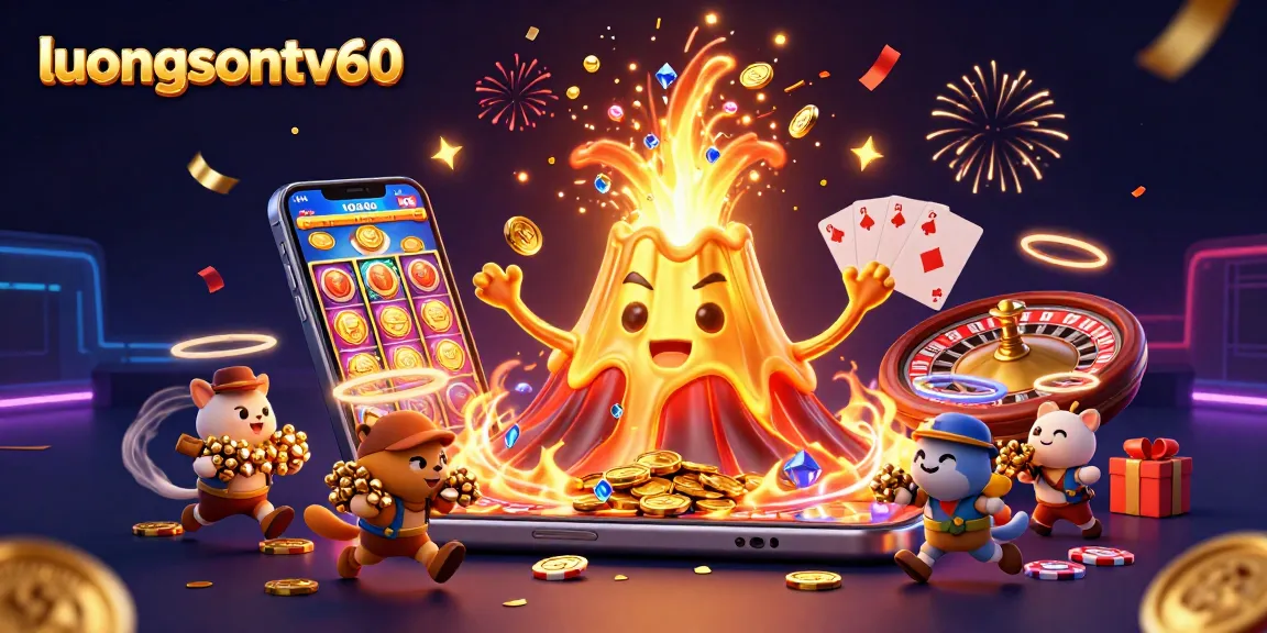 Experience the excitement of luongsontv60 with a vibrant and thrilling 3D casino scene full of treasures.