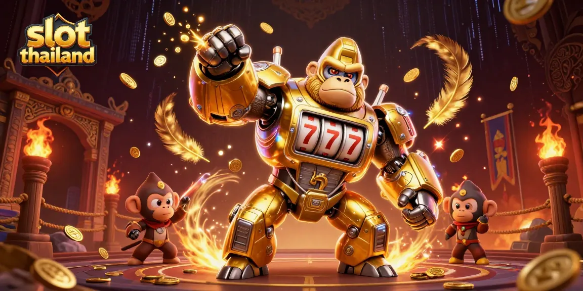 Engage in thrilling gameplay with slot thailand featuring a powerful mech and dynamic casino elements.