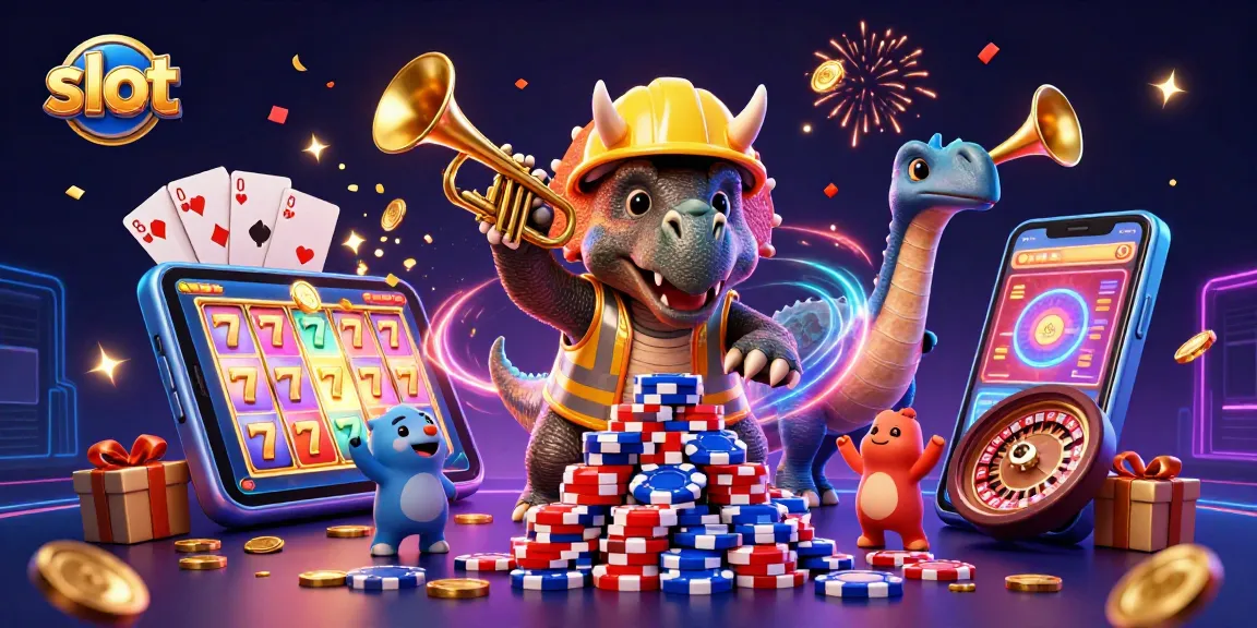 Spin slot games with luck and excitement in this dynamic 3D casino illustration.