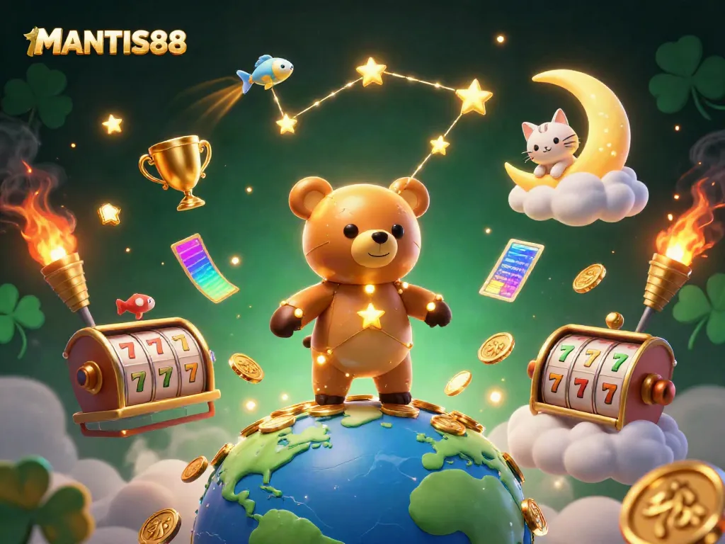 Engage with MANTIS88's vibrant online slot experience amidst exciting gaming elements and dynamic visuals.