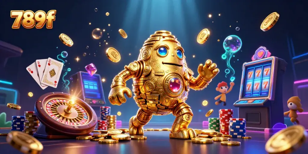 Experience rich casino fun with 789f's golden golem and vibrant game elements.
