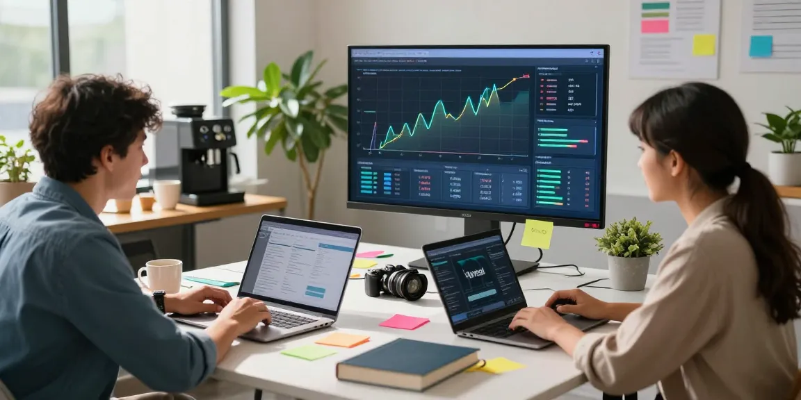 Digital marketing teamwork at https://undergrowthgames.org, featuring collaboration in a vibrant workspace with analytics, laptops, and creativity.
