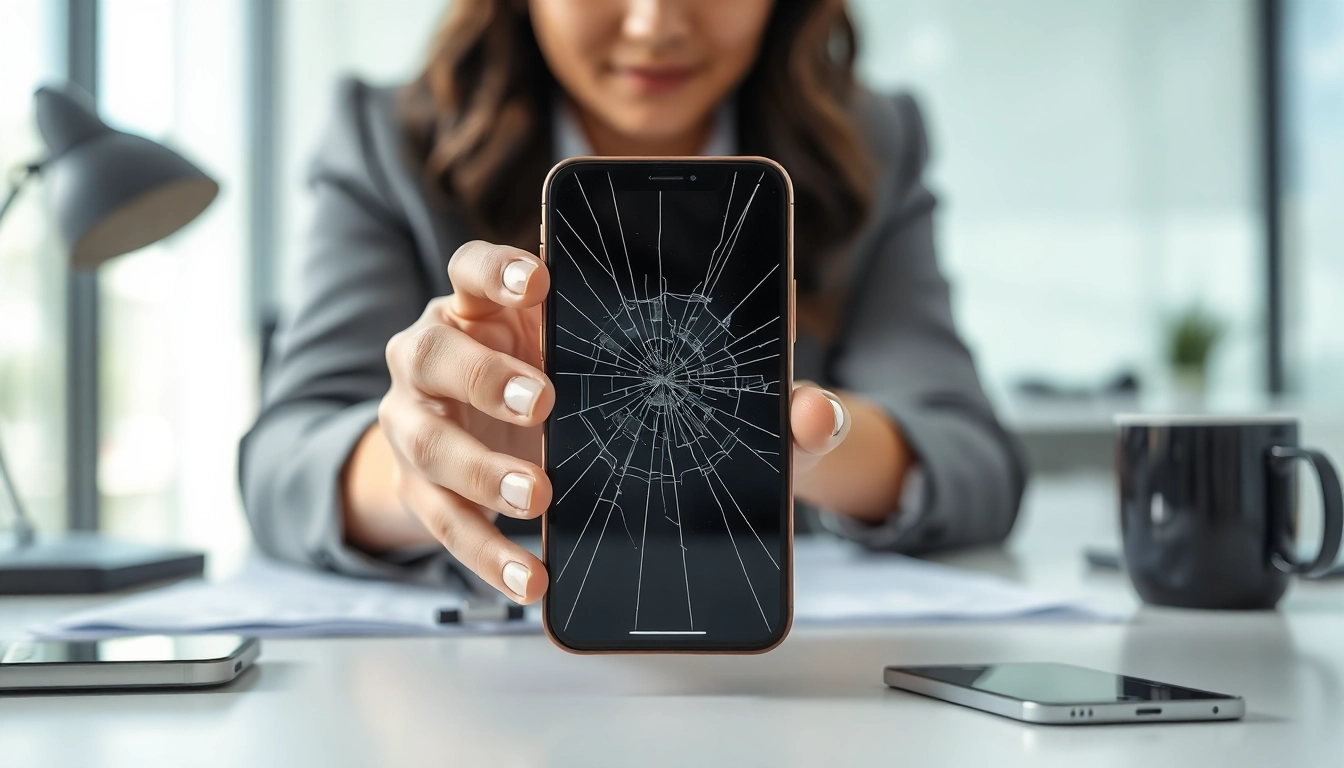 Evaluate ways to Sell Cracked Phone through an expert's examination in a modern office.