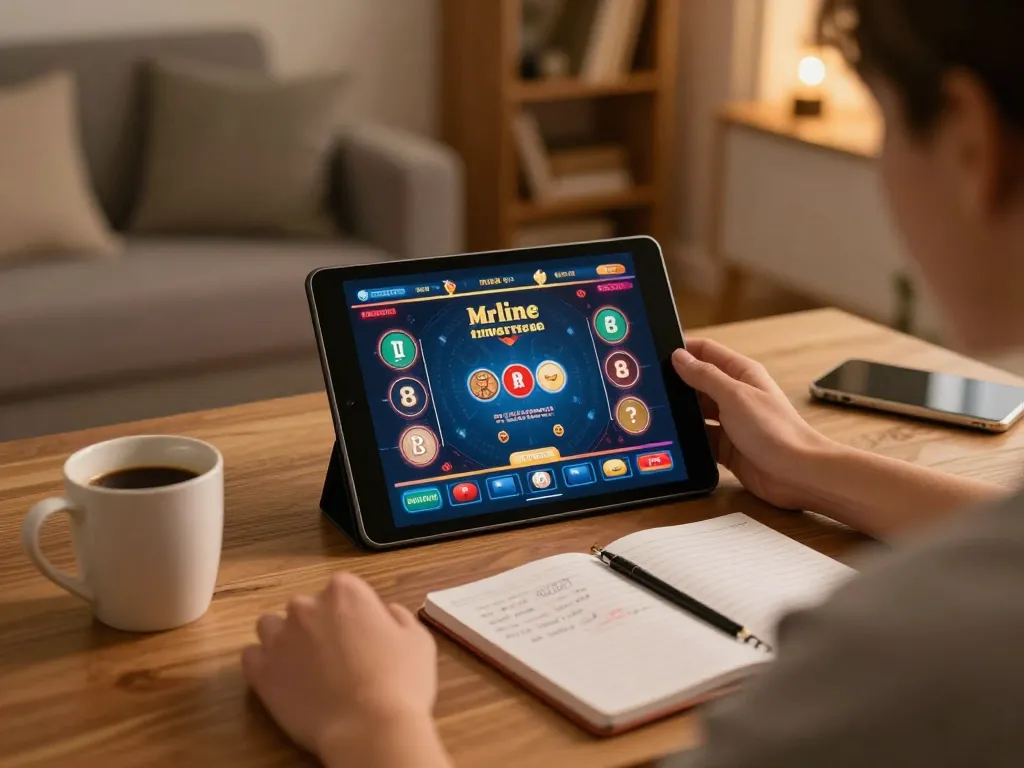 Engaging online casino experience as users perform 88aa đăng nhập on a tablet in a cozy setting.