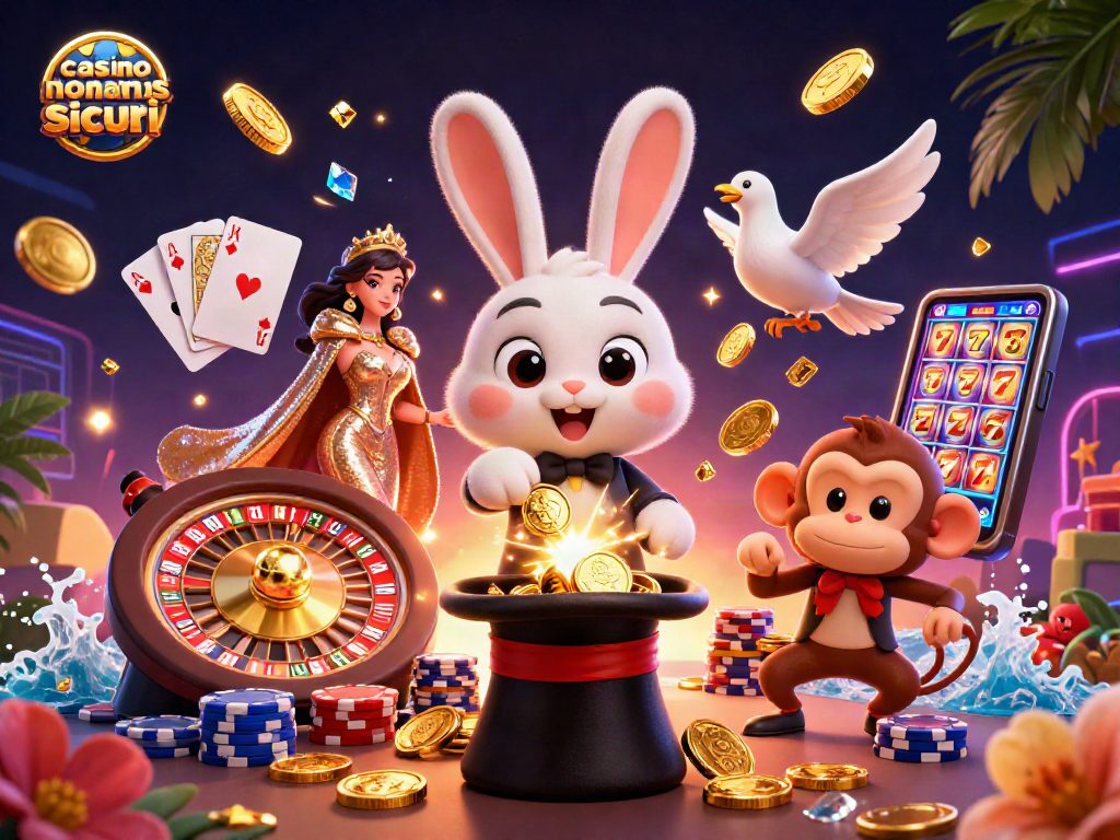 Gioca in casino non aams sicuri con una scena vivace di magie e vincite.