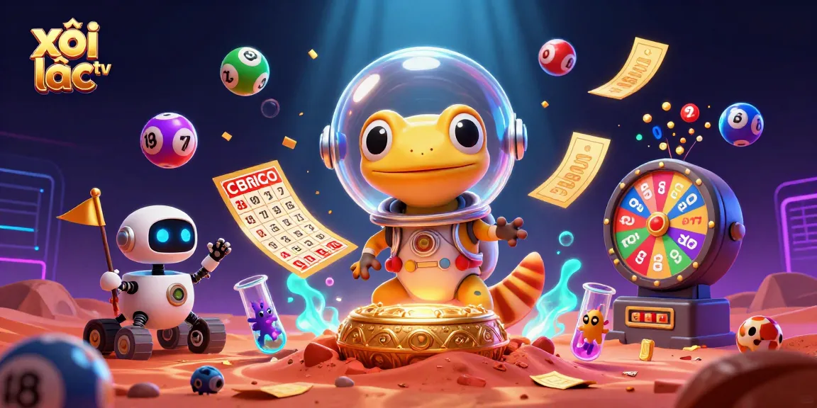 Engage with xôi lạc tv in a vibrant casino adventure featuring a Martian gecko and exciting game elements.